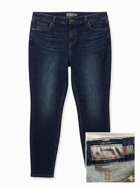 NWT Torrid Size 20R Dark Wash Midfit Super Skinny Jeans